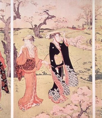Cherry Blossoms at Asakayama near Edo, c.1787-88 by Torii Kiyonaga